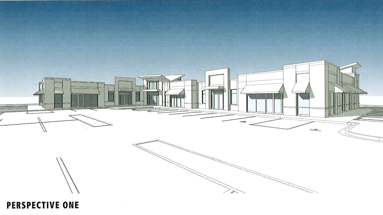 Conceptual rendering for the retail development proposed at Calhoun and Capitol in Brookfield. Rendering: JAKnetter Architects Inc.