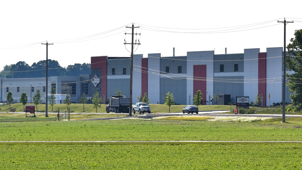 A new Briggs & Stratton distribution center anchors several new industrial developments along Holy Hill Road in Germantown.