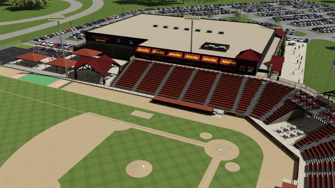 Ocono12 Rendering of the 2,500-seat ballpark planned by Blue Ribbon Baseball in Oconomowoc.