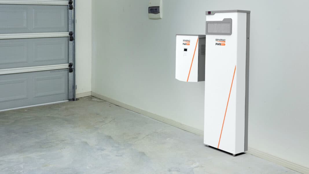 Inno-mfg-generac-pwrcell-2 The PWRcell system shown in a garage