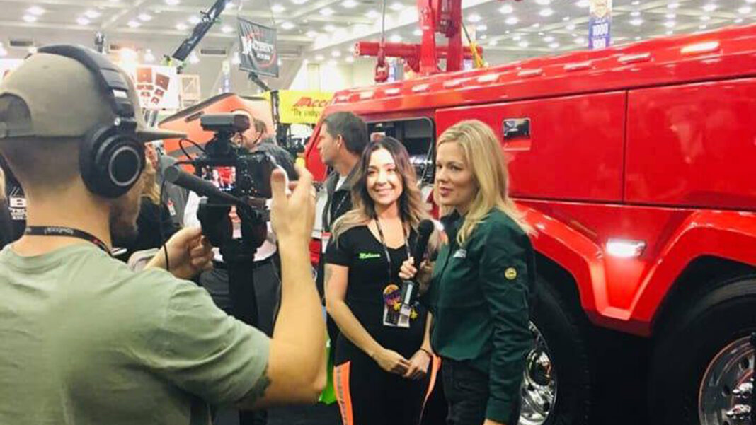 BravoIQ-Safety4Her_from_Website Melissa Gaglione being interviewed at an event.