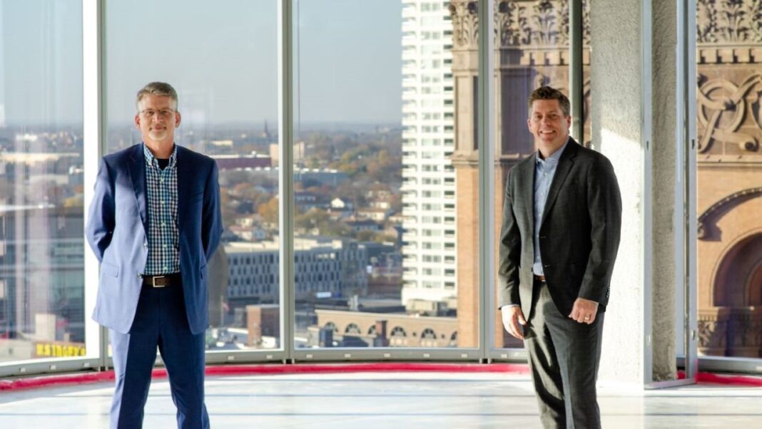 Kahler Slater executive vice presidents Al Krueger and Glenn Roby. Photo contributed by Kahler Slater. Kahler Slater executive vice presidents Al Krueger and Glenn Roby. Photo contributed by Kahler Slater.